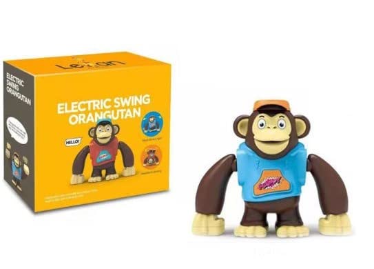 Funny electric swing dancing orangutan(Monkey) walking plastic forest animals toys with light