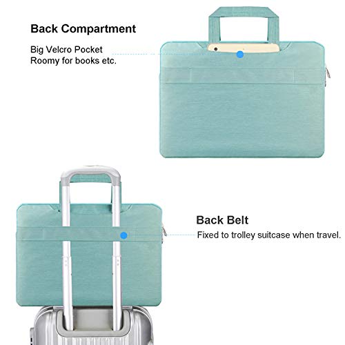 Laptop Shoulder Bag, HESTECH 15.6 Laptop Case Sleeve Business Messenger Briefcase Carrying Handbag for Women Men Fits 15-16 Inch Dell HP Acer Aspire 5/Predator Helios 300 Chromebook Ultrabook, Green - Thumbnail 4