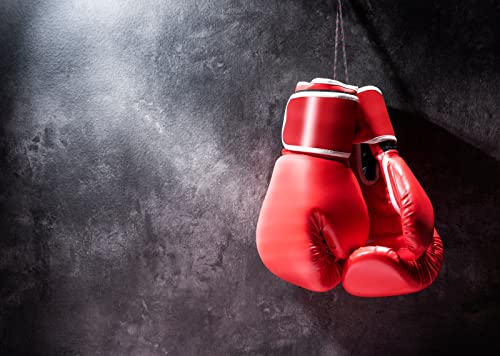 BELECO 7x5ft Fabric Red Boxing Gloves Backdrop Boxer Backdrop Dark Black Wall Boxing Sport Gym Photo Background Boxing Party Decorations Retirement Party Birthday Photoshoot Studio Props Wallpaper by BELECO - Used condition - US$13.20