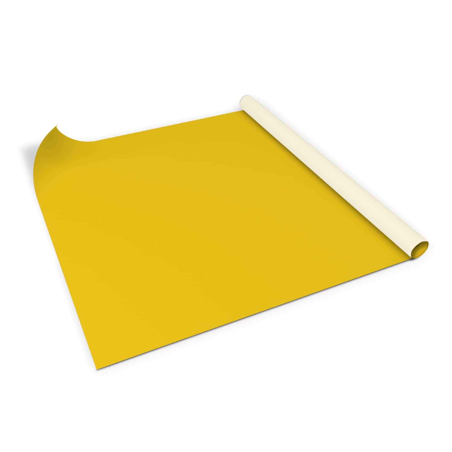 Masquer les rayures meuble avec le film adhésif pour meubles jaune clair mat