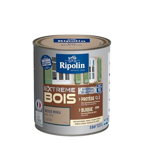 RIPOLIN - Peinture pour Bois Intérieur/Extérieur - Sans Sous-couche Ultra-couvrant - Résiste aux Intempéries, UV et Chocs - Protège et Magnifie -...