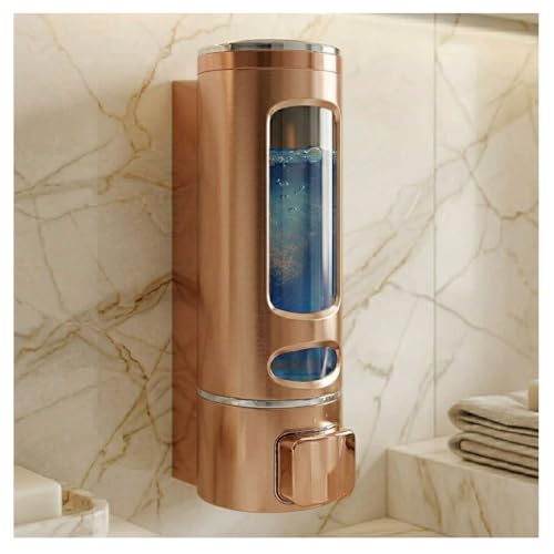 Image of ALTURAS Wall Mounted Liquid Soap Dispenser, ABS 400 ML, for Shampoo, Sanitizer and Gel Handwash Dispenser (Rose Gold)