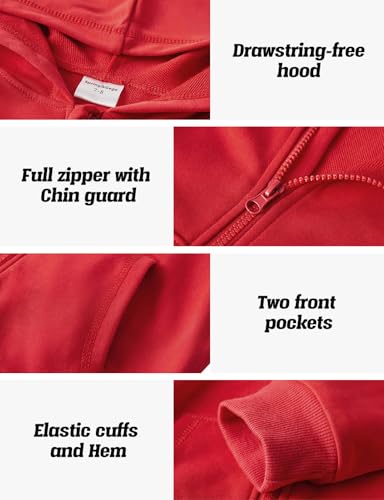 Image of Spring&Gege Boys Zip up Hoodie Soft Solid Classic Full Zip Hooded Sweatshirts for Kids (3-14 Years)