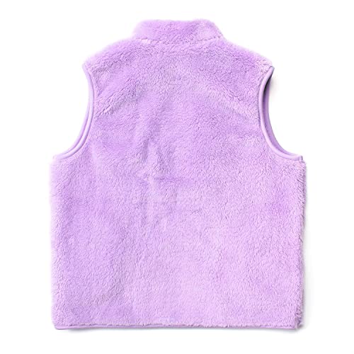 Image of JESKIDS Girls' Boys Sherpa Fleece Vest Outwear Lightweight Solid Color Cute Jacket with Pockets 2-11 Years