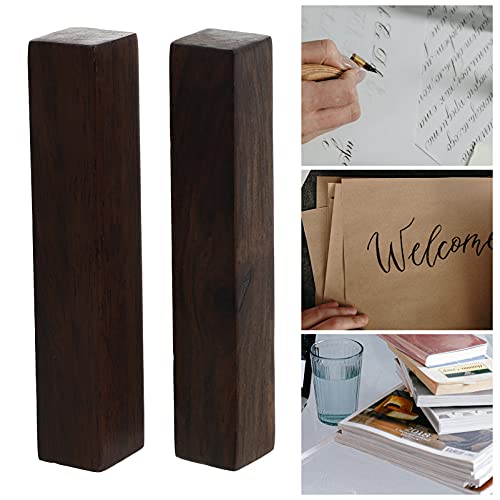 Yardwe 2Pcs Madeira Paperweight Caligrafia Chinesa Arte Paperweights Realização De Papel Plana Deskt