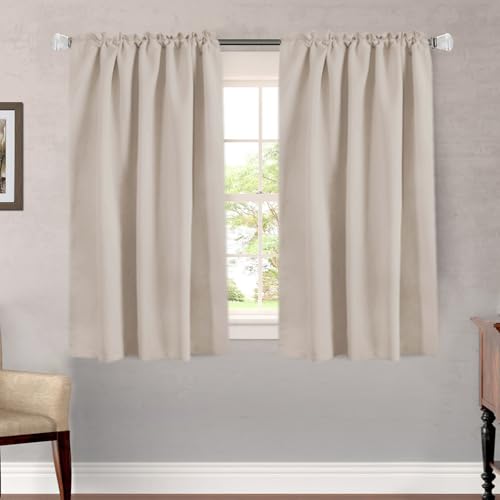 Image of H.VERSAILTEX Blackout Curtains Thermal Insulated Window Treatment Panels Room Darkening Blackout Drapes for Living Room Back Tab /Rod Pocket Bedroom Draperies (2 Panels, Fog, 52 x 54 Inch)