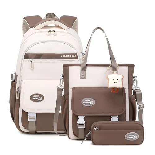 Tanou Schulrucksack Mädchen Rucksack für Teenager, Schultaschen-Set mit...