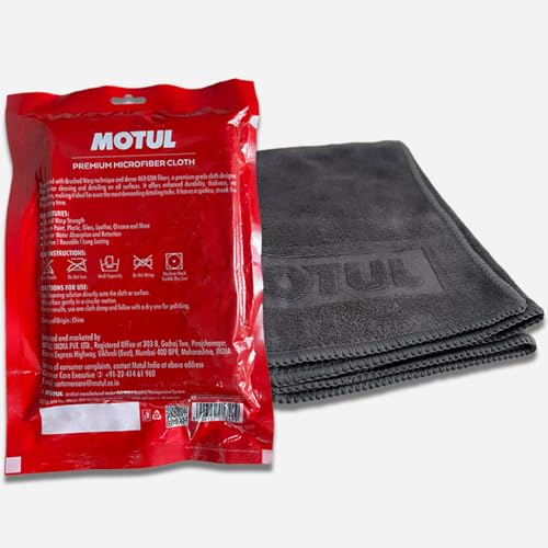 Image of Motul Microfibre Cleaning Cloth 460 GSM - Ultra Soft, High Absorbency, Scratch-Free, Reusable Multipurpose Cloth for Car, Bikes & Glass Cleaning