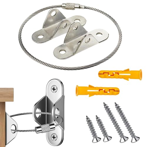 Metal Furniture Straps – Anti-Tip Baby Proofing Kit, Furniture Anchors for Wall Mounting, Child Safety Earthquake Straps for Bookshelf, Dresser, Cabinet, Secure Anti-Tip Brackets