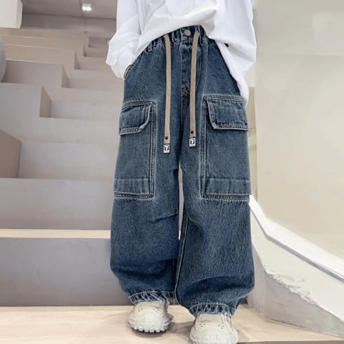 Baggy Jeans Kids Cargo Loose Fit Vintage Wide Leg Jeans Skater Elastic Waist Baggy Pants Boys Y2K Grunge with Pockets2