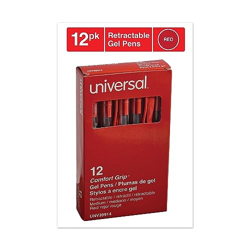 Bolígrafo retráctil gel rojo Universal UNV39914 miniatura 3