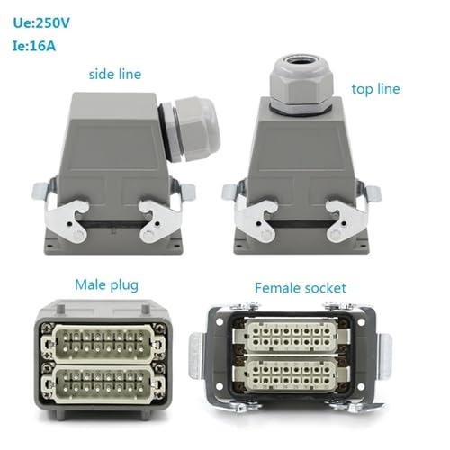 Conector industrial resistente de 32 pines, 250V 10A miniatura 3