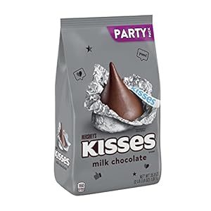 HERSHEY’S KISSES Milk Chocolate Candy, Gluten Free, Individually Wrapped, 35.8 oz Bulk Party Pack