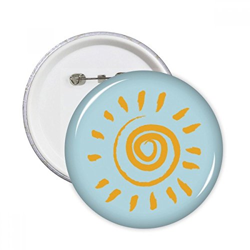 Badge rond Sun Jaune idéal pour personnaliser un blouson en jean ou un sac d'école