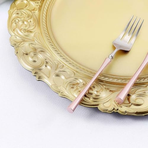 Platos cargadores desechables dorados 14" set 12 miniatura 6