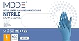 Einweghandschuhe, Einmalhandschuhe Nitril handschuhe, Untersuchungshandschuhe für medizinische, Lebensmittel, puderfrei, latexfrei, hypoallergen, Kosmetikerinnen (100, Blau, L)