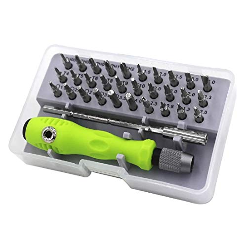 Precision Screwdriver Set - Repair Tool Kit - Magnetic Steel Specialty Bits FOR iPhone X, 8, 7 & Below - Android Phone - MacBook - Computer - Tablet - Xbox - PlayStation - DJI Drone (Green-32 in 1)