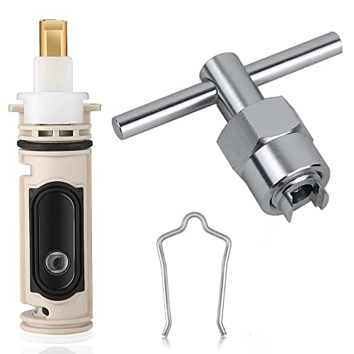 1222 Replacement Cartridge with 104421 Puller Removal Tool Compatible with Moen One-Handle Posi-Temp Faucet,Bath Valve Tub Shower Repair Kit