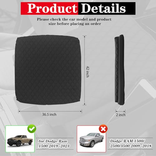 Sze Center Console Cover for Dodge Ram 1500/2500/3500 2019-2024 2025 2026 Car Armrest Cover, PU Leather Arm Rest Pad, Console Box Cover, Center Console Cushion, Middle Console Pad Waterproof by Sze - Image 2