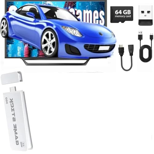 Image of SIZEEYYOU 2025 Upgrade Classic Retro Game Console,Classic Retro Game Stick Built in 20000+Video Games,HDMI Output Video Gaming Console Built-in 23 Emulators and Dual Game Controllers(64GB). (White)