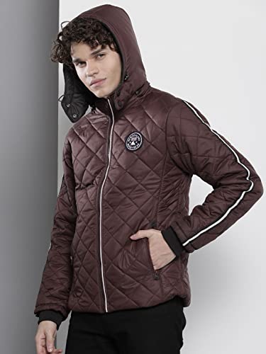 Image of The Indian Garage Co Men Slim Fit Solid Puffer Jackets