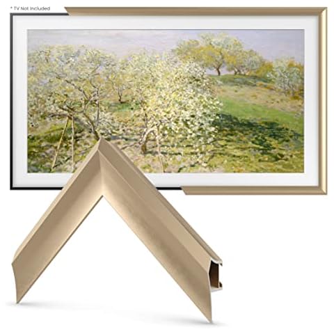 Frame My TV Deco TV Frames Alloy Prismatic - Pale Gold Bezel Compatible ONLY with Samsung The Frame TV (65", Fits 2021-2025 Frame TV) Cover