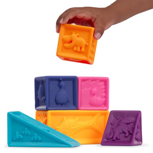 B. toys - Alphabet Learning Blocks for Babies & Toddlers - 26 Soft Squeezable ABC Baby Blocks with Textured Animals - Educational Baby Toys for Sensory Play, Bath Time & Early Development - 6+ Months - Image 2