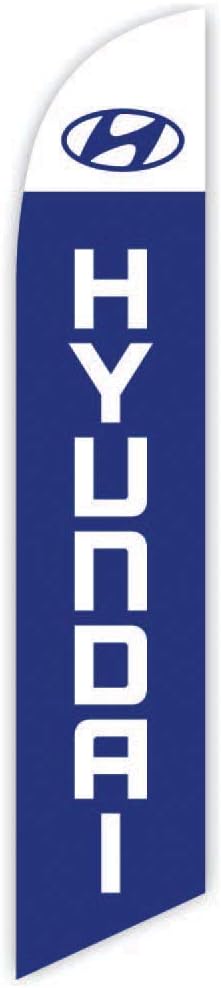 Advertising Feather Flag 12ft for Hyundai (Blue) - Replacement Flag Only (without Poleset)