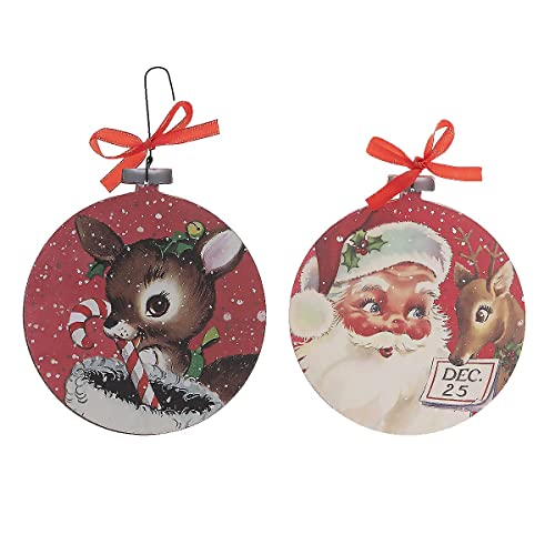 Nostalgia Christmas Ornament Set, Vintage Holiday Retro Decor, Nostalgic Hanging Tree Decorations By Christmas Market Ornaments (2 Pieces) - Reindeer Candy Cane & Santa #TOP3