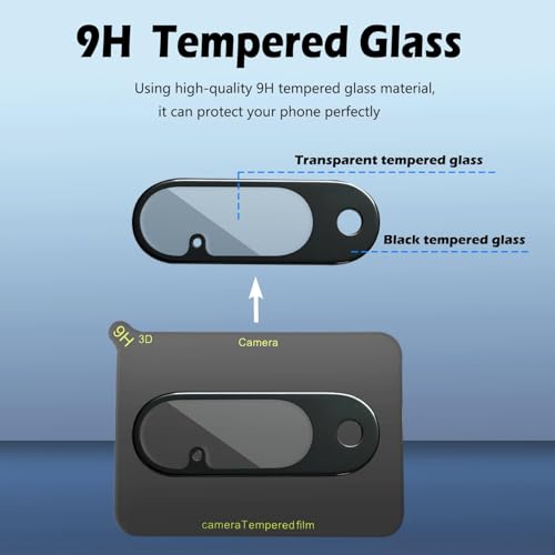 Image of PreCure - Camera Protector for Google Pixel 10 | 9H Hardness Anti-Scratch Ultra HD Tempered Glass Screen Protector Film Camera Lens - Black