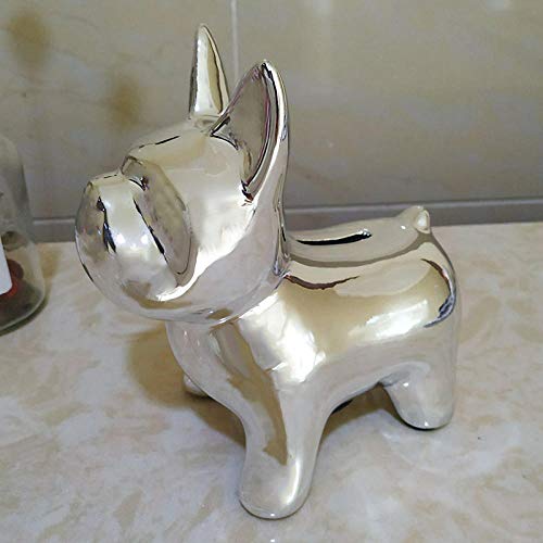Statue bouledogue français en céramique galvanisée KELIEQA