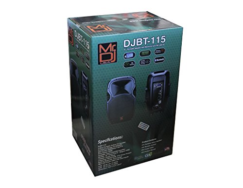 Mr. Dj DJBT115 15-Inch 3000 Watts Max Power Speaker with Built-in Bluetooth/FM Radio/ MP3/USB/SD Card Slot - Thumbnail 4