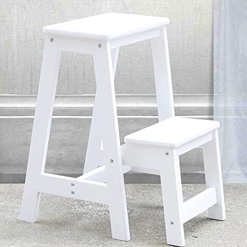 Taburete de madera de 2 escalones plegable y resistente 2