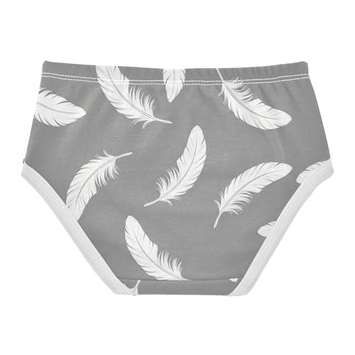 White Feathers Gray Black Girls Underwear Toddlers 2t Cotton Girl Panties Cute Fun Print Kids Briefs Undies2