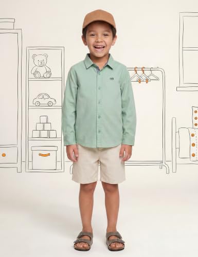 Image of Amazon Brand - Symbol Boys 100% Cotton Casual Shirt | Full Sleeves | Regular Fit | Age 2-14 Years