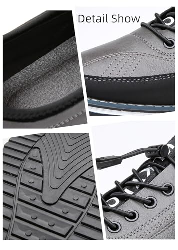 Plus Size Men's Trendy Color Block Business Shoes, Comfy Non Slip Lace Up Rubber Sole Dress Shoes, Men's Footwear3