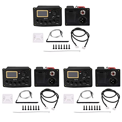 Préampli piézo-électrique pour guitare acoustique mini préamplificateur intégré avec LCD lot de 3