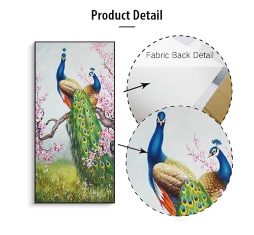 Toile paon impression HD grand format avec cadre premium - 4