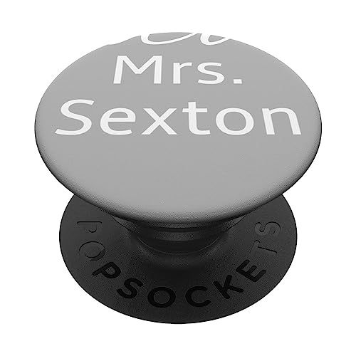 Mrs. SEXTON personalized engagment announcment PopSockets Swappable PopGrip, Black