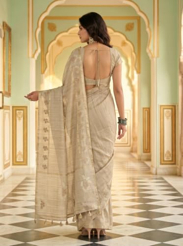 MIMOSA banarasi silk saree in tussar silk – image 3