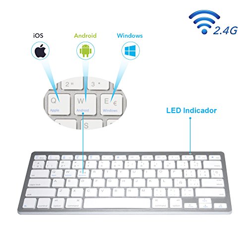 Spanish Keyboard, 78-Key Spanish Wireless Bluetooth Ultra Slim Keyboard Portable Keyboard Compatible With Windows 2000, Nt, Xp, Vista, Mac Ios. #TOP2