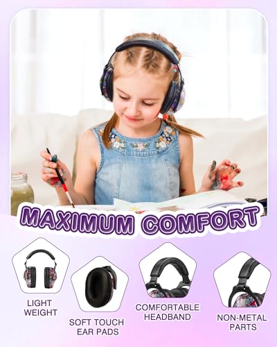 Image of ZOHAN EM030 Kids Ear Protection, Noise Cancelling Headphones Ear Muffs for Autism Sensory, Safety Noise Reduction Hearing Protection for Monster Truck /Concerts /Fireworks /Air Shows