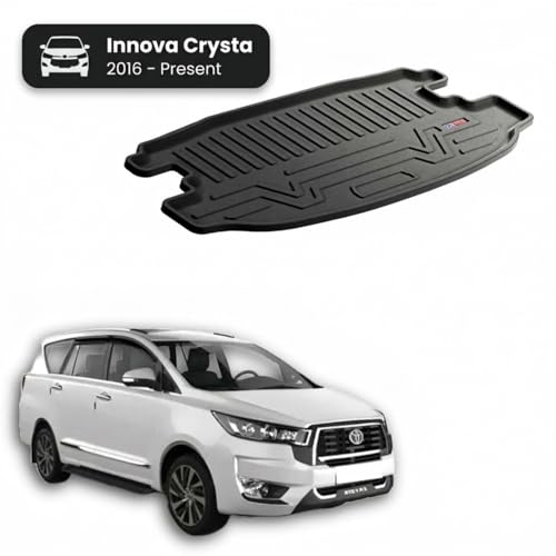 Image of 3D TPE Car Boot Mat for Innova Crysta (2016 Onwards) Custom Fit, Heavy Duty & Anti-Slip Boot Mat | All Weather Resistant, Waterproof & Dustproof Trunk Liner, Car Dicky Mat for Crysta