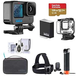 GoPro HERO11 Black Waterproof Action Camera Water Sport Bundle with 128GB Memory Card, Protective Housing, Extra Battery, Adventure Kit 2.0, Cleaning Kit