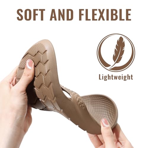 Image of Litfun Women's Arch Support Flip Flops for Plantar Fasciitis Orthopedic Thong Sandals Comfortable Summer Beach Pool Slides