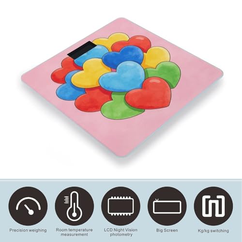 Báscula digital rosa con pantalla LCD y alta precisión miniatura 3