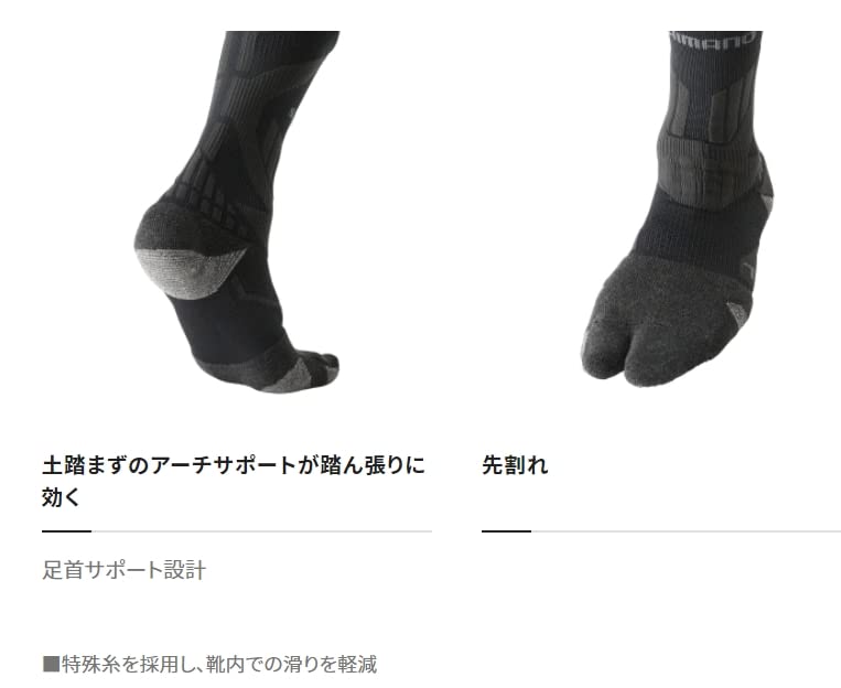 Amazon.co.jp: [シマノ] アングラーサポート ソックス 先割れ S グレー