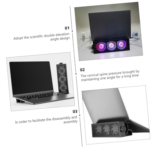 Soporte para portátil MERRYHAPY con ventiladores RGB y control 3 velocidades miniatura 7