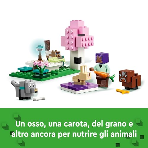 Minecraft Il Santuario degli Animali Giocattolo per Bambine e Bambini da 7 Anni in su, Regalo per Gamer e Fan, Modellino in Mattoncini del Bioma delle Pianure con Tanti Personaggi 21253 - Lego - Immagine 5
