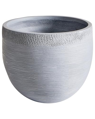 Blumentopf Glasfaser Beton-Optik grau rund 38 x 38 x 30 cm Modern Zakros